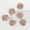 20 mm - 6 vnt. Pilkai taškuotos, rausvos pudros spalvos sagos (BT314)