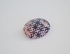 Ovali sagė „Pudros rausvumas su melsvai pilku ornamentu“ (pin01)