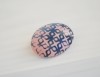 Ovali sagė „Pudros rausvumas su melsvai pilku ornamentu“ (pin01)