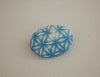 Ovali sagė „Žydri Shibori ornamentai“ (pin08)