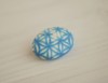 Ovali sagė „Žydri Shibori ornamentai“ (pin08)