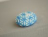 Ovali sagė „Žydri Shibori ornamentai“ (pin08)