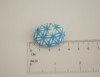 Ovali sagė „Žydri Shibori ornamentai“ (pin08)