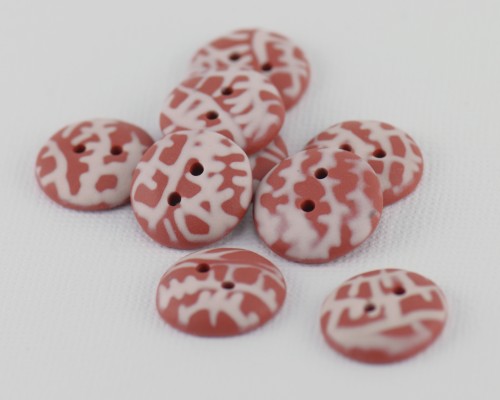 17 mm – 9 vnt. Plytų raudonos spalvos sagų rinkinys „Terracotta“ (BT201)