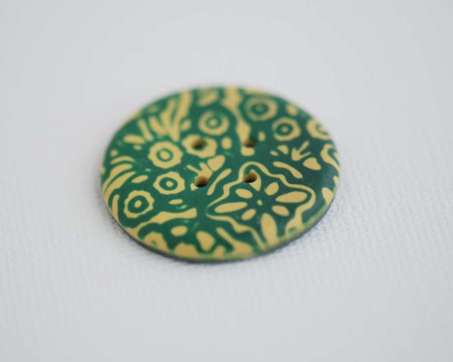 Didelė žalia saga su geltonais ornamentais (BT XL-7)
